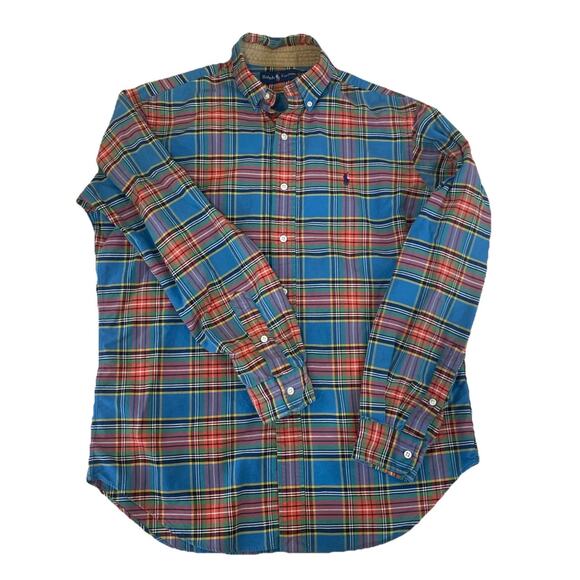 Vintage Polo Ralph Lauren Heavy Work Shirt Plaid Button Up Men's Medium - Picture 1 of 3